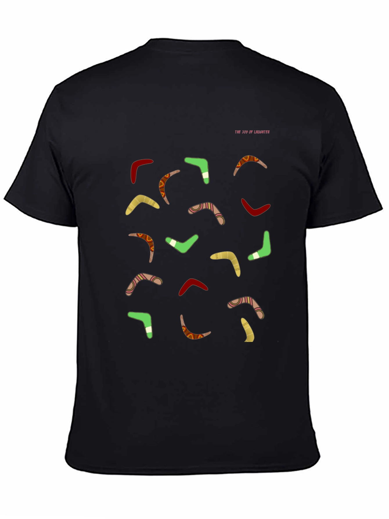 Boomerang Pattern Black T-Shirt