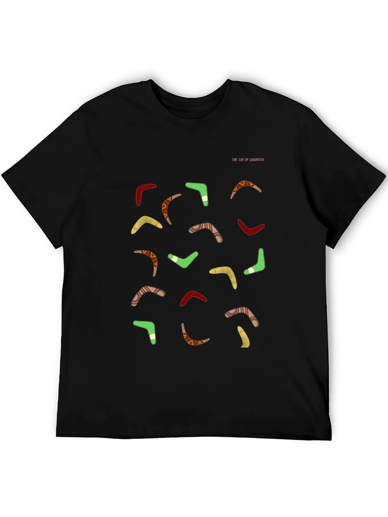 Boomerang Pattern Black T-Shirt