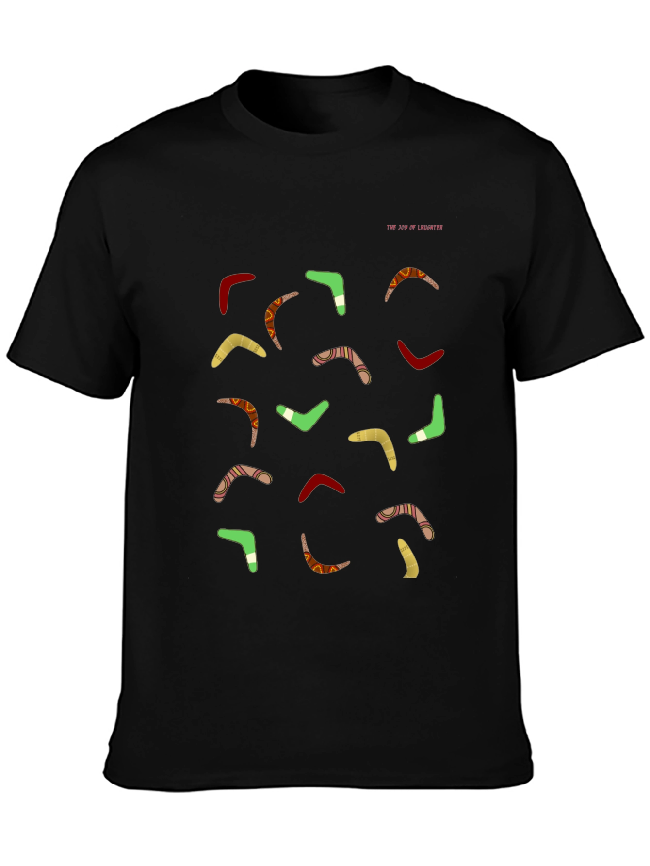 Boomerang Pattern Black T-Shirt