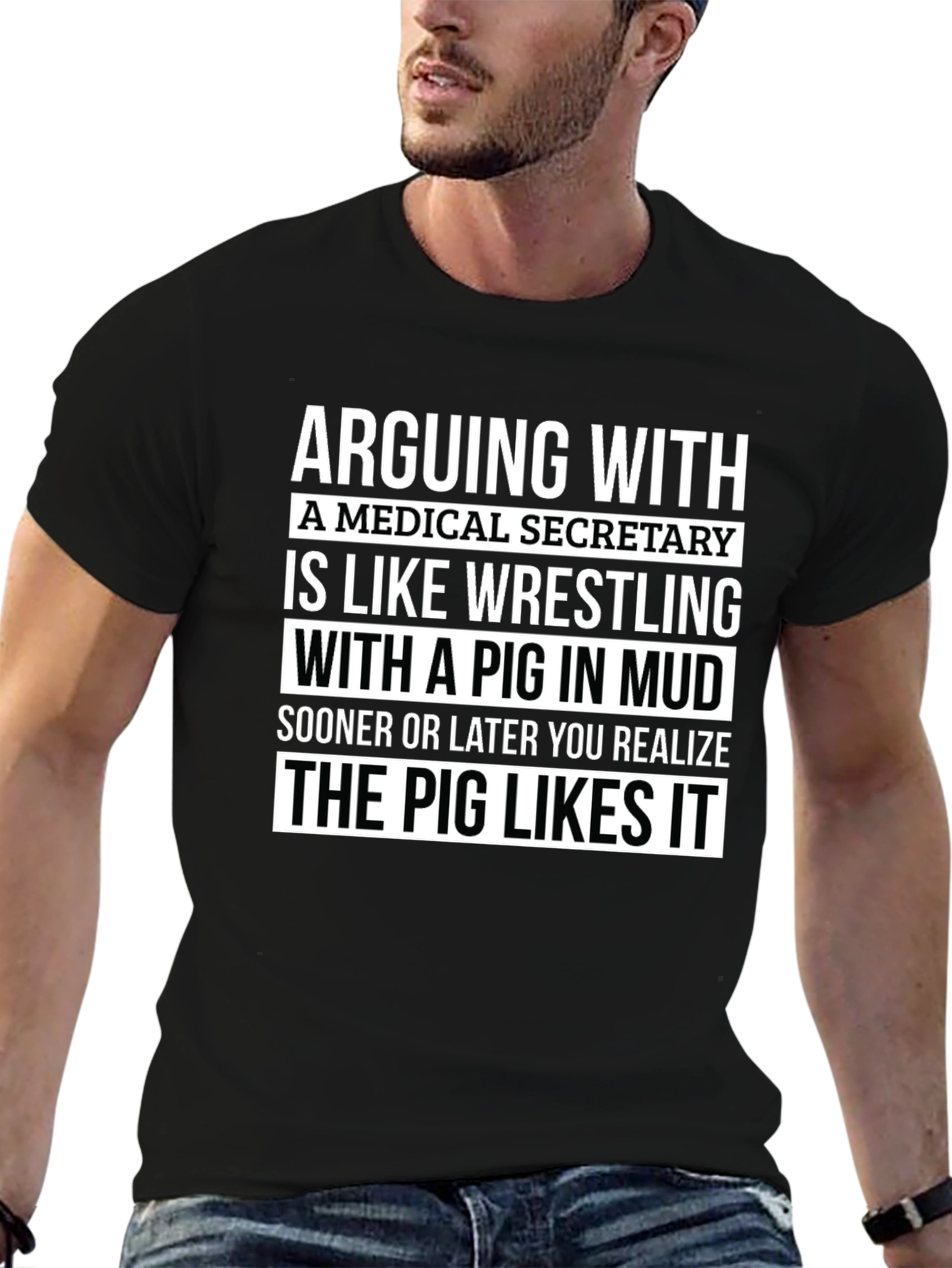 Medical Secretary Pig Wrestling T-Shirt