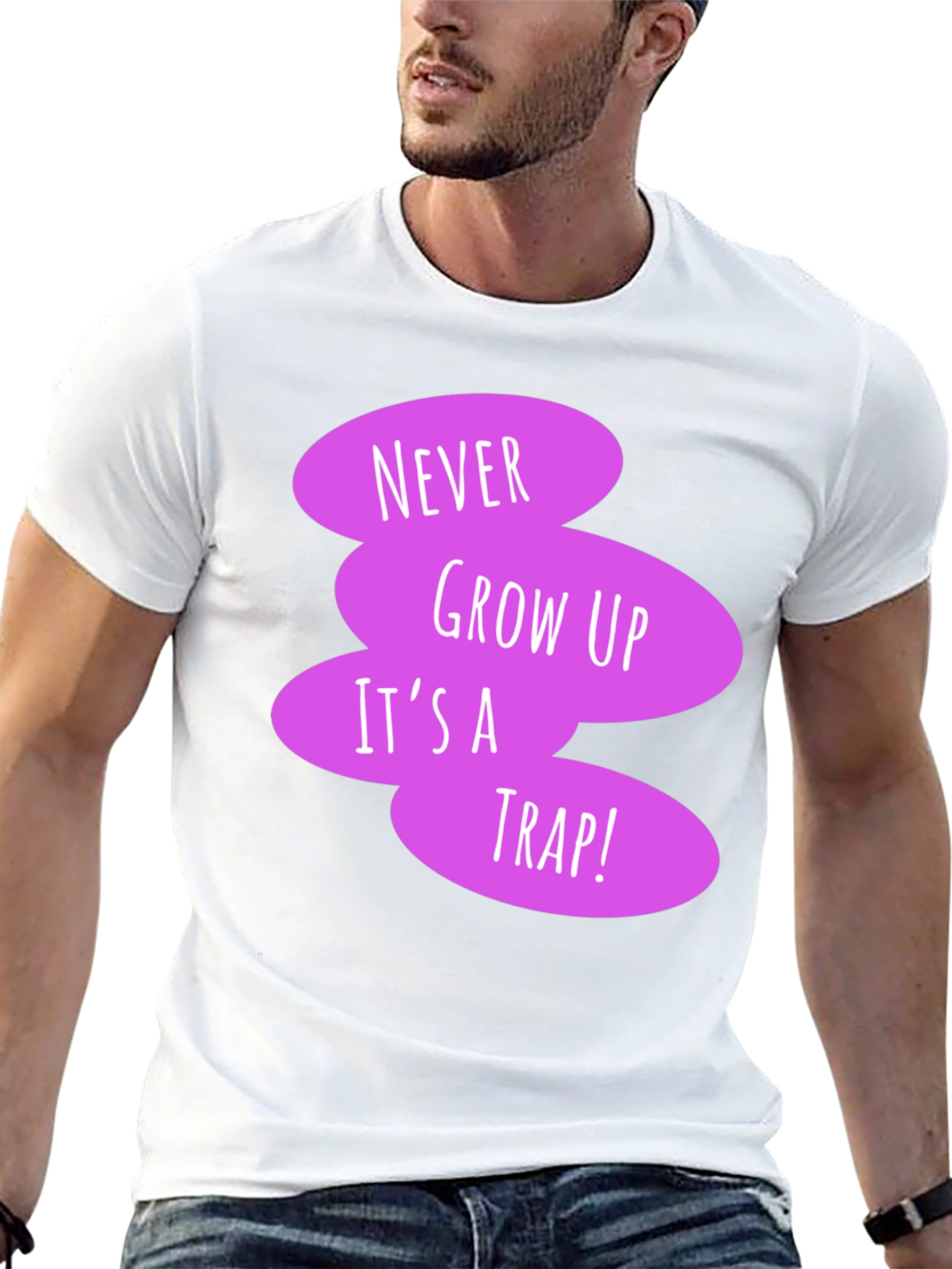 Never Grow Up Black T-Shirt - Fun Novelty Tee