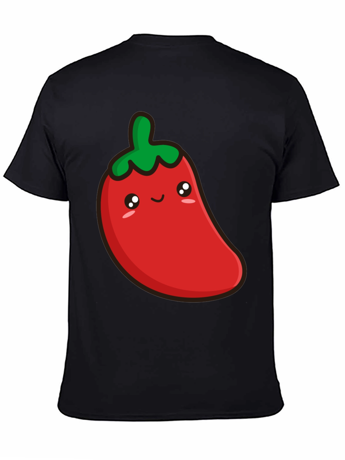 Cute Chili Pepper Graphic Tee - Unisex Black T-Shirt