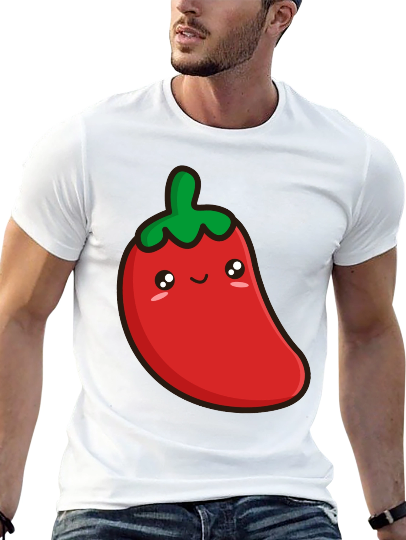 Cute Chili Pepper Graphic Tee - Unisex Black T-Shirt