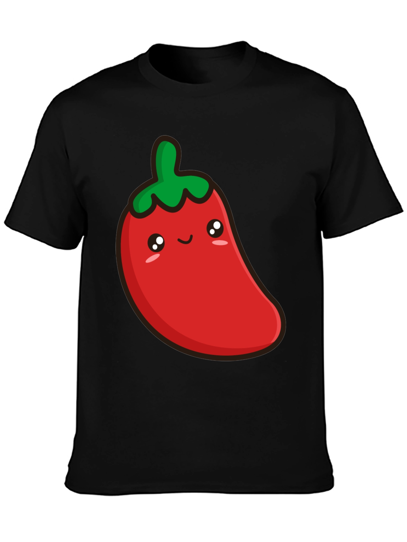 Cute Chili Pepper Graphic Tee - Unisex Black T-Shirt