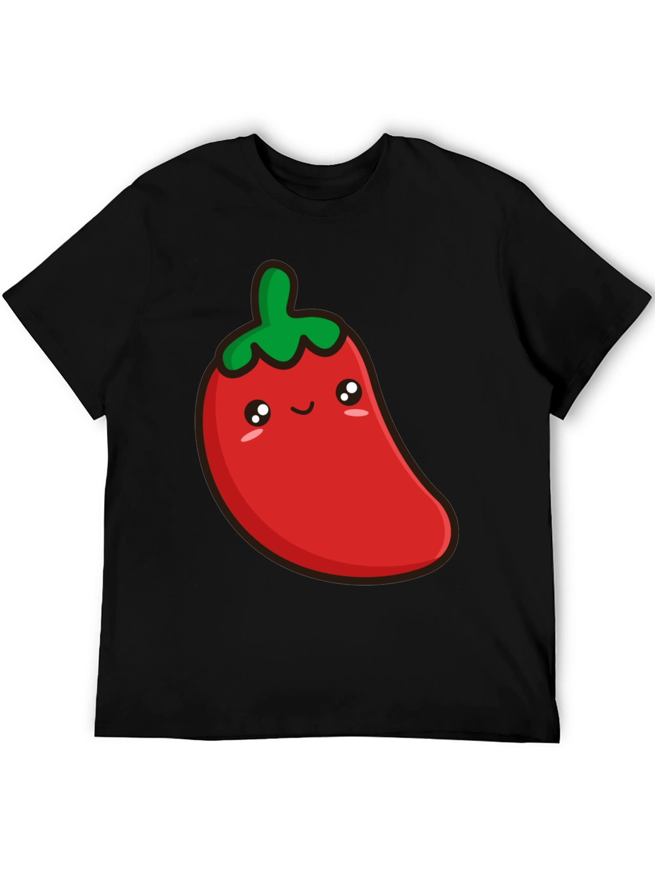 Cute Chili Pepper Graphic Tee - Unisex Black T-Shirt