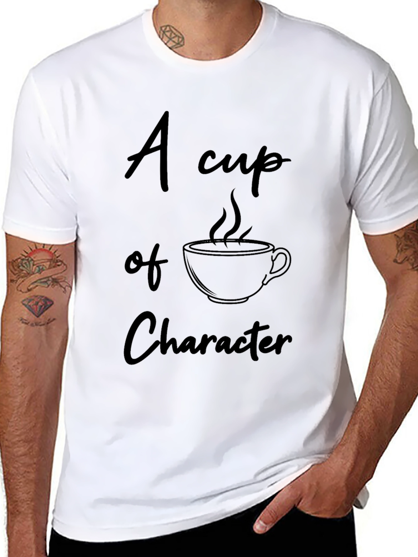 Character Coffee Cup Black T-Shirt