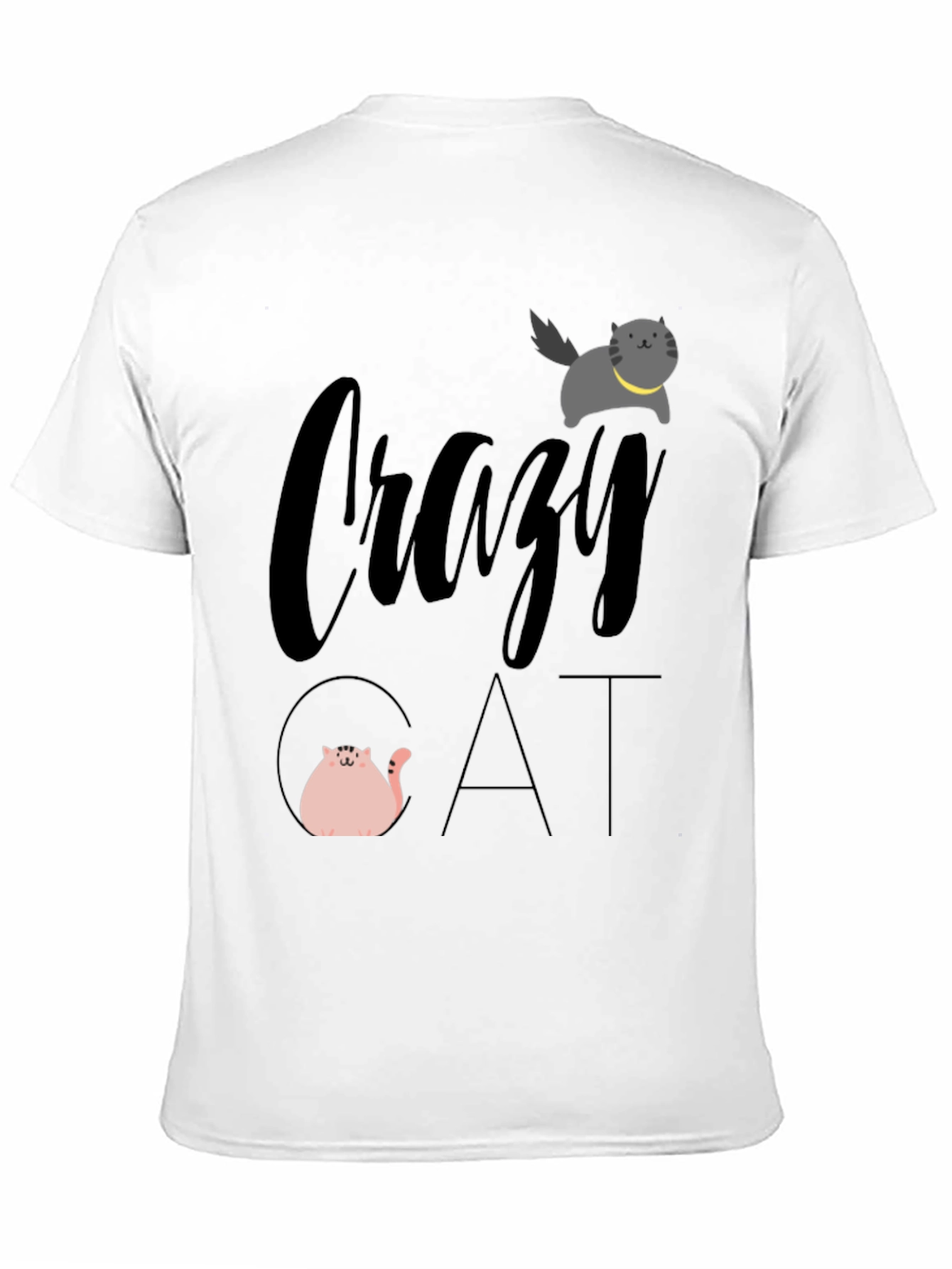Crazy Cat Graphic Tee - Unisex Black T-Shirt