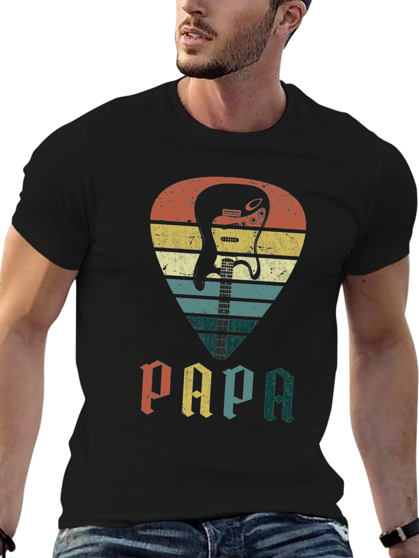 Retro Guitar Pick Papa T-Shirt
