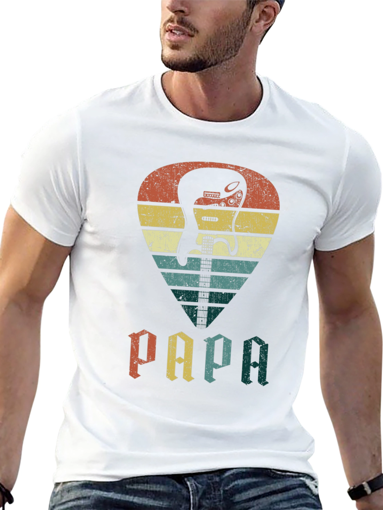 Retro Guitar Pick Papa T-Shirt