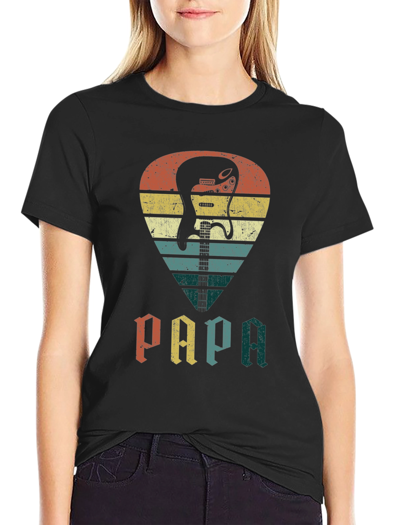 Retro Guitar Pick Papa T-Shirt