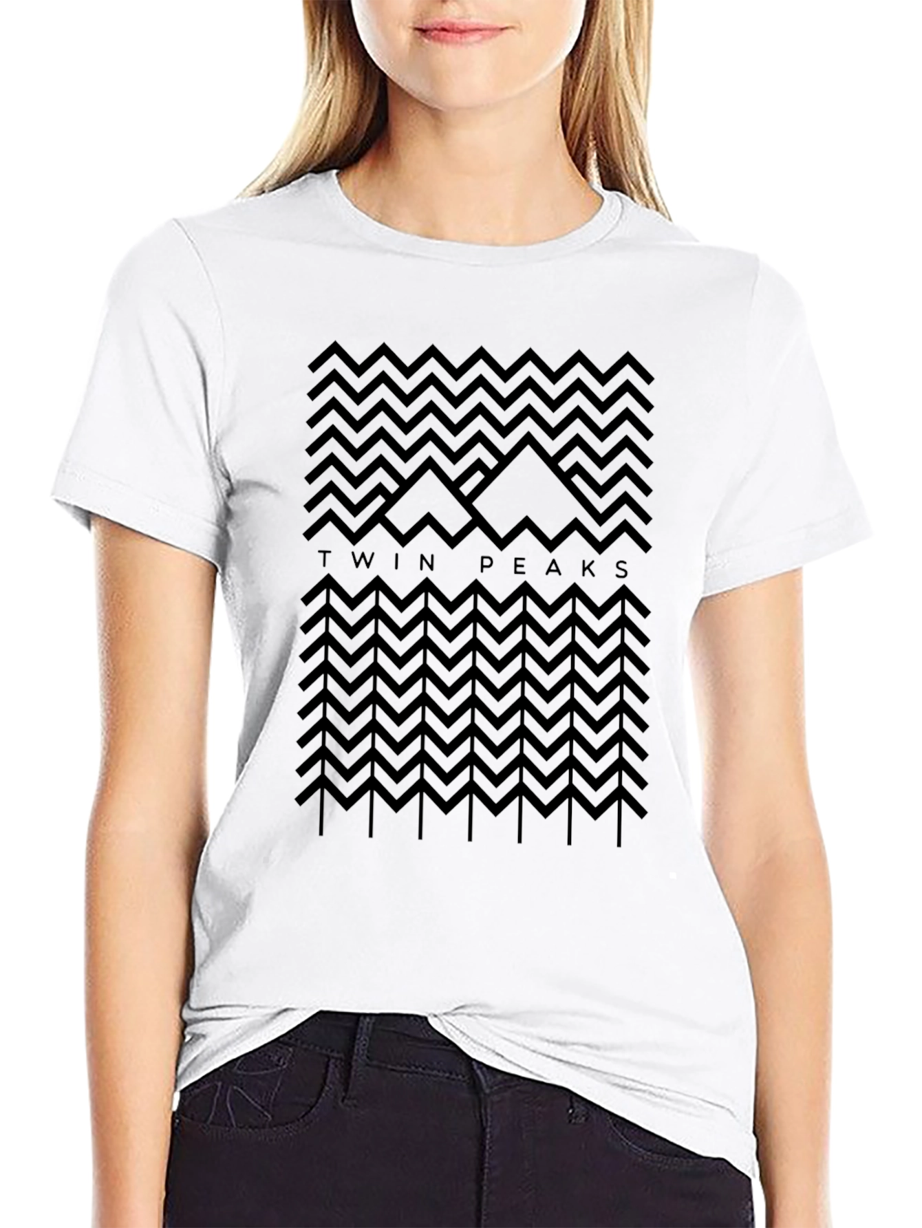 Twin Peaks Graphic Print Black T-Shirt