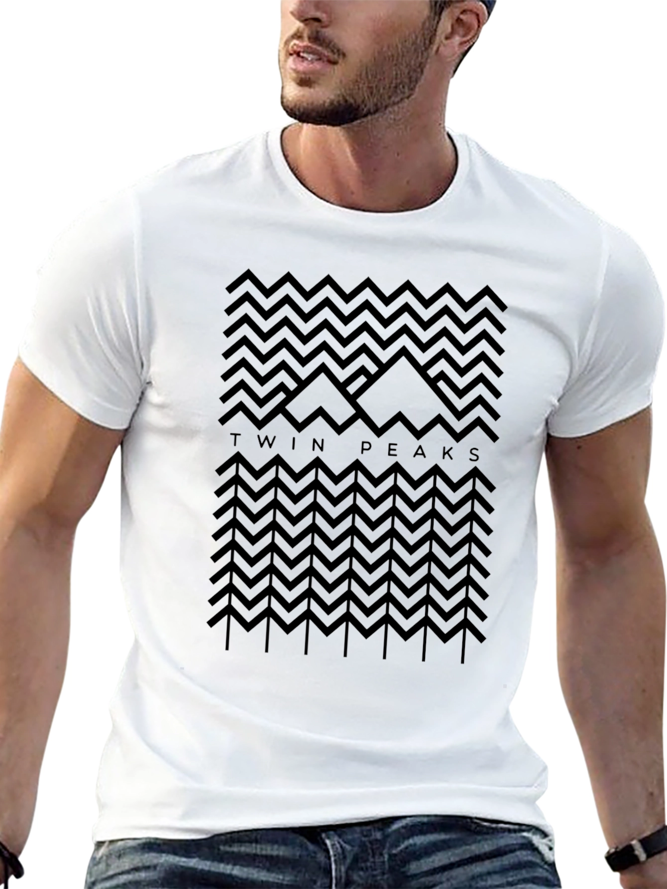 Twin Peaks Graphic Print Black T-Shirt