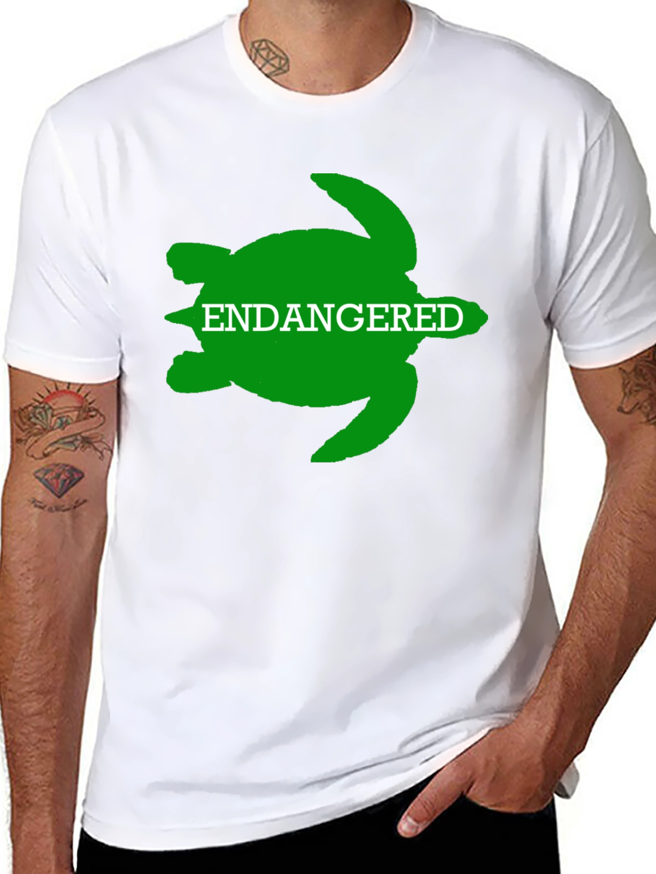 Endangered Turtle Graphic Tee - Black