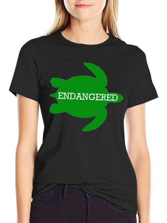 Endangered Turtle Graphic Tee - Black