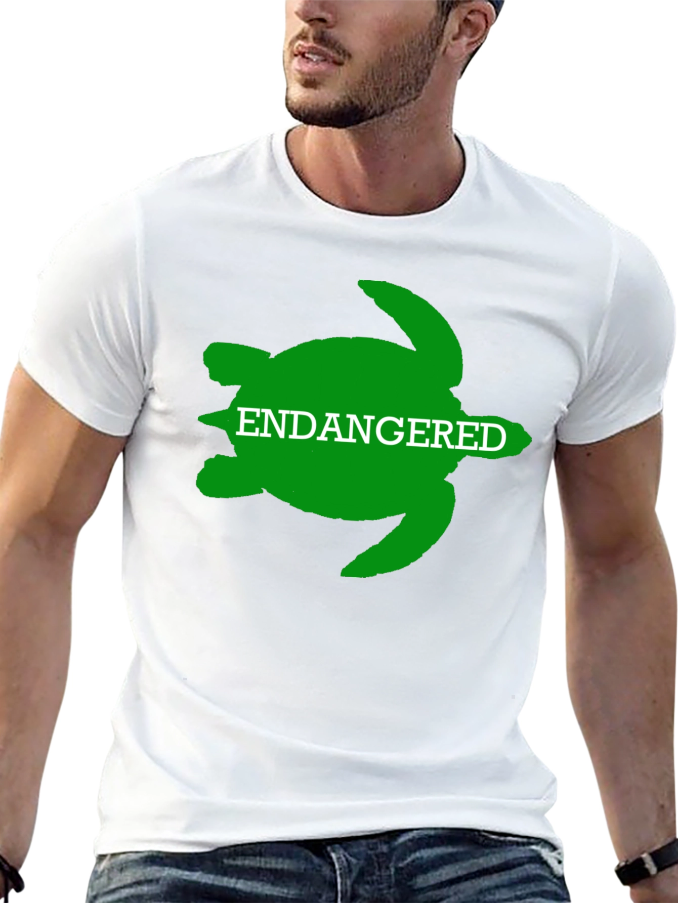 Endangered Turtle Graphic Tee - Black