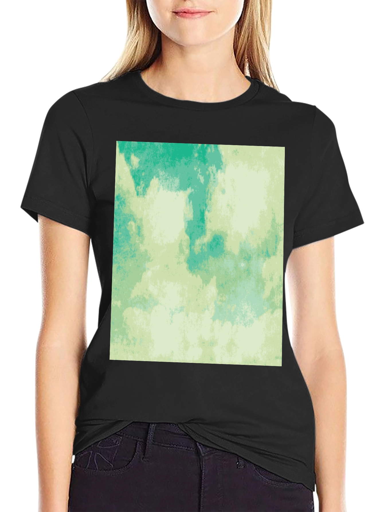 Abstract Aqua Green Graphic Tee