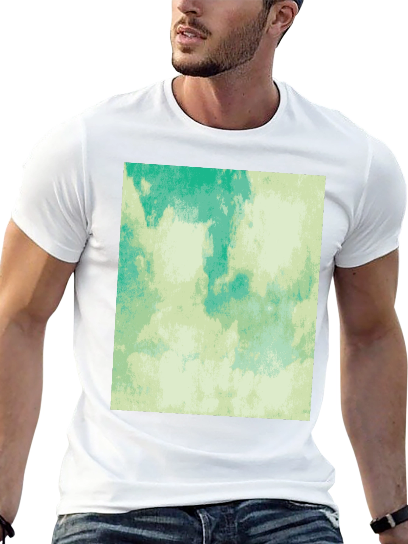 Abstract Aqua Green Graphic Tee