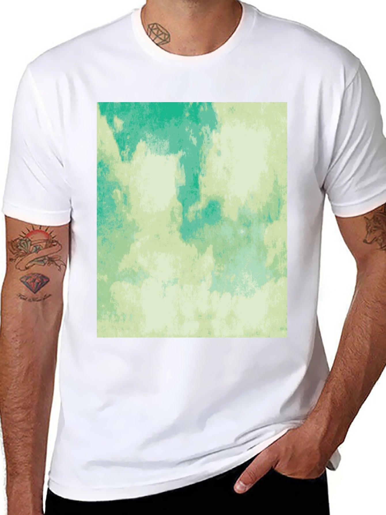 Abstract Aqua Green Graphic Tee