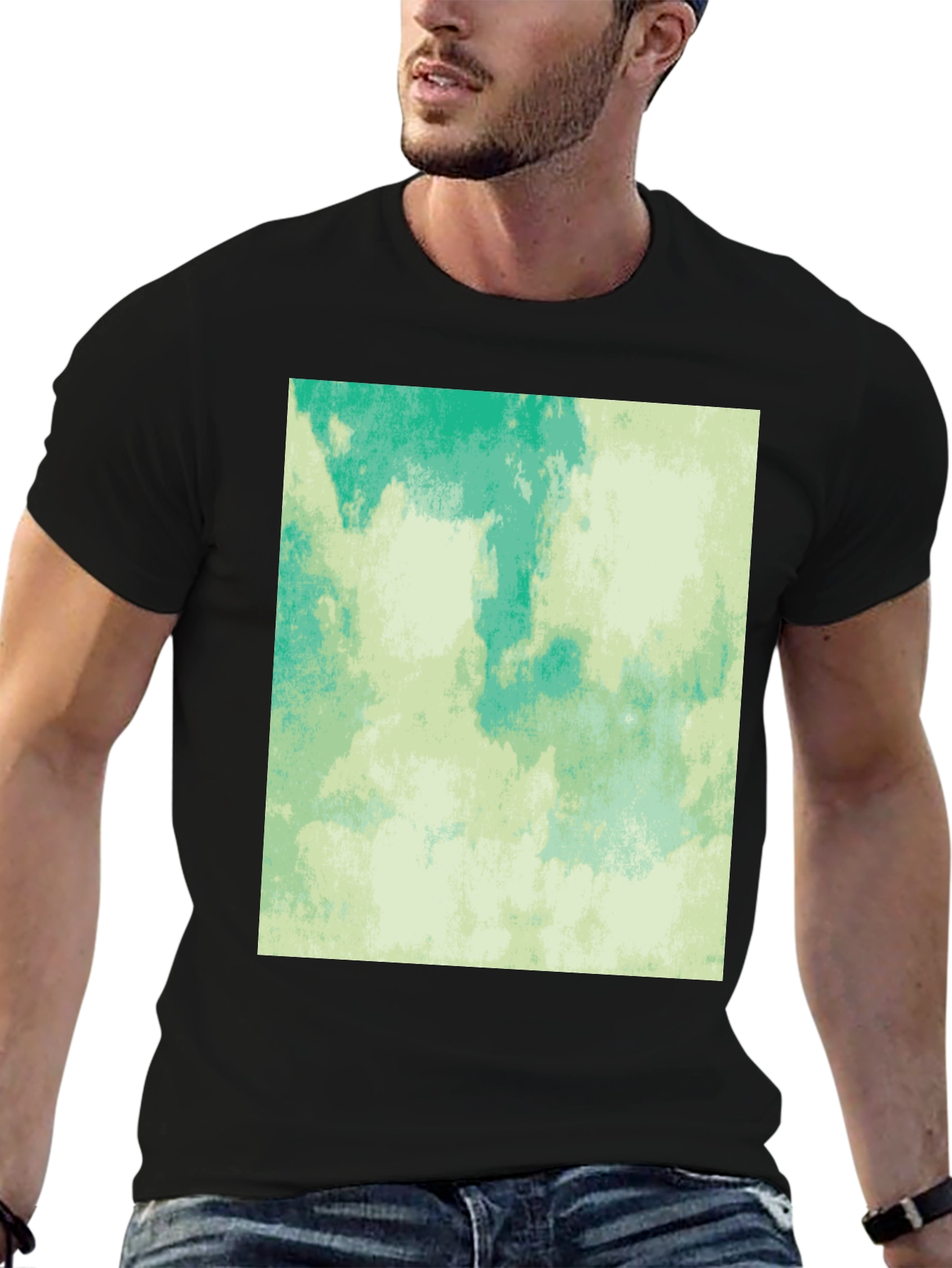 Abstract Aqua Green Graphic Tee