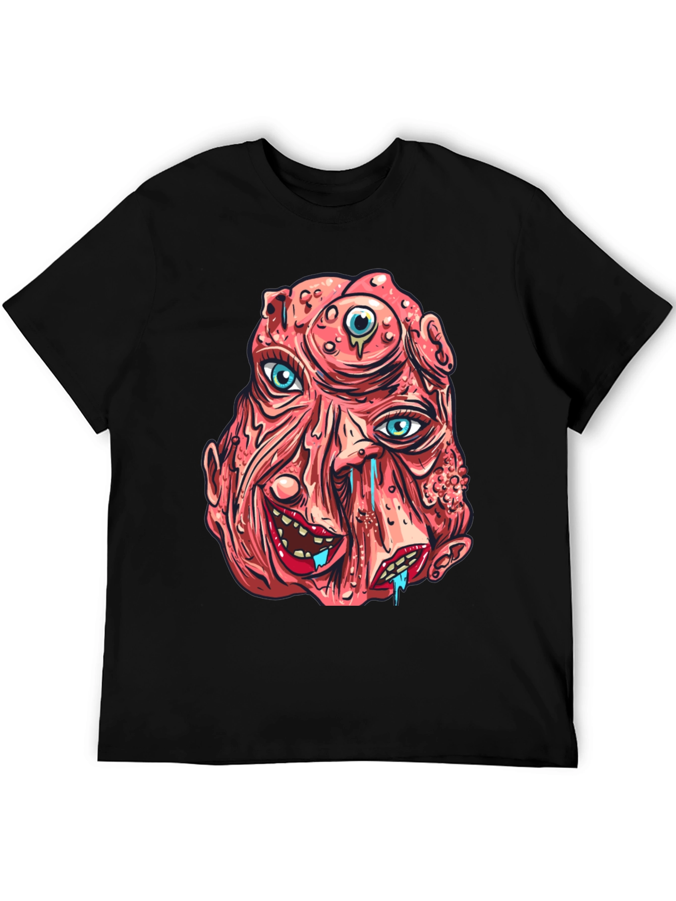 Unique Horror Graphic Print Black T-Shirt