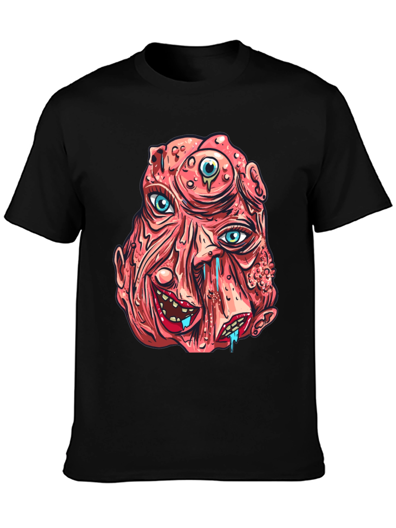 Unique Horror Graphic Print Black T-Shirt