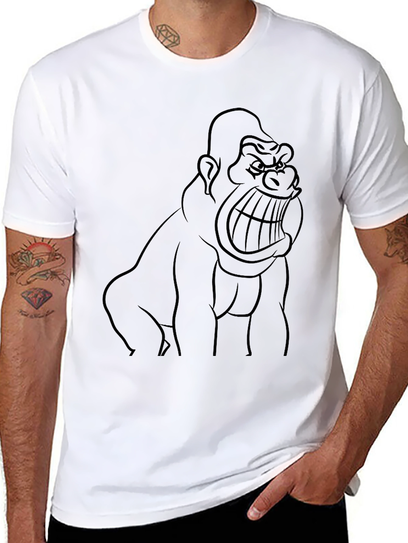 Gorilla Graphic Black T-Shirt - Fierce Style!