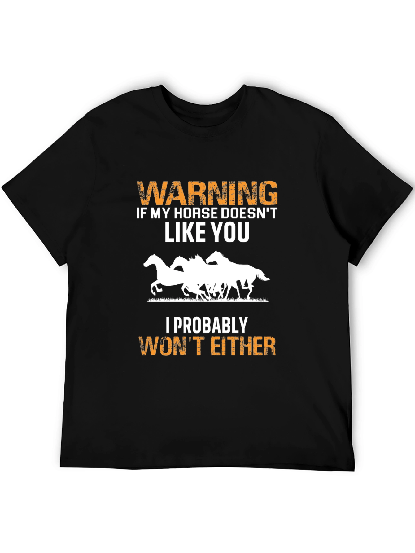 Warning Horse T-Shirt Funny Animal Lover Tee