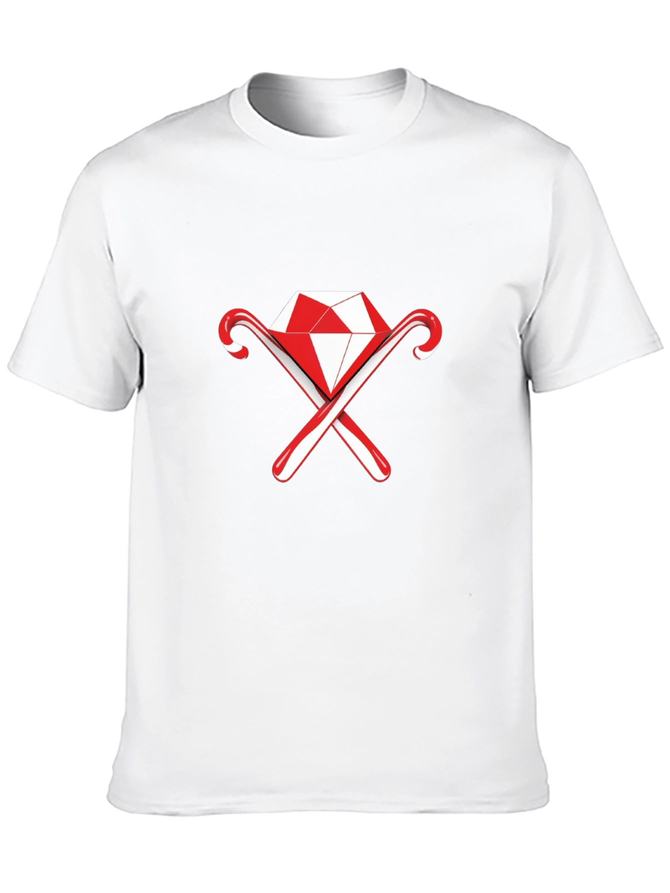 Diamond & Candy Cane Graphic Black Tee