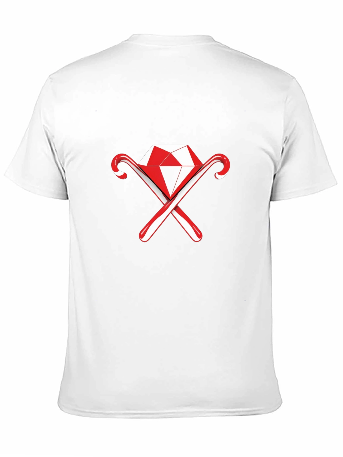 Diamond & Candy Cane Graphic Black Tee