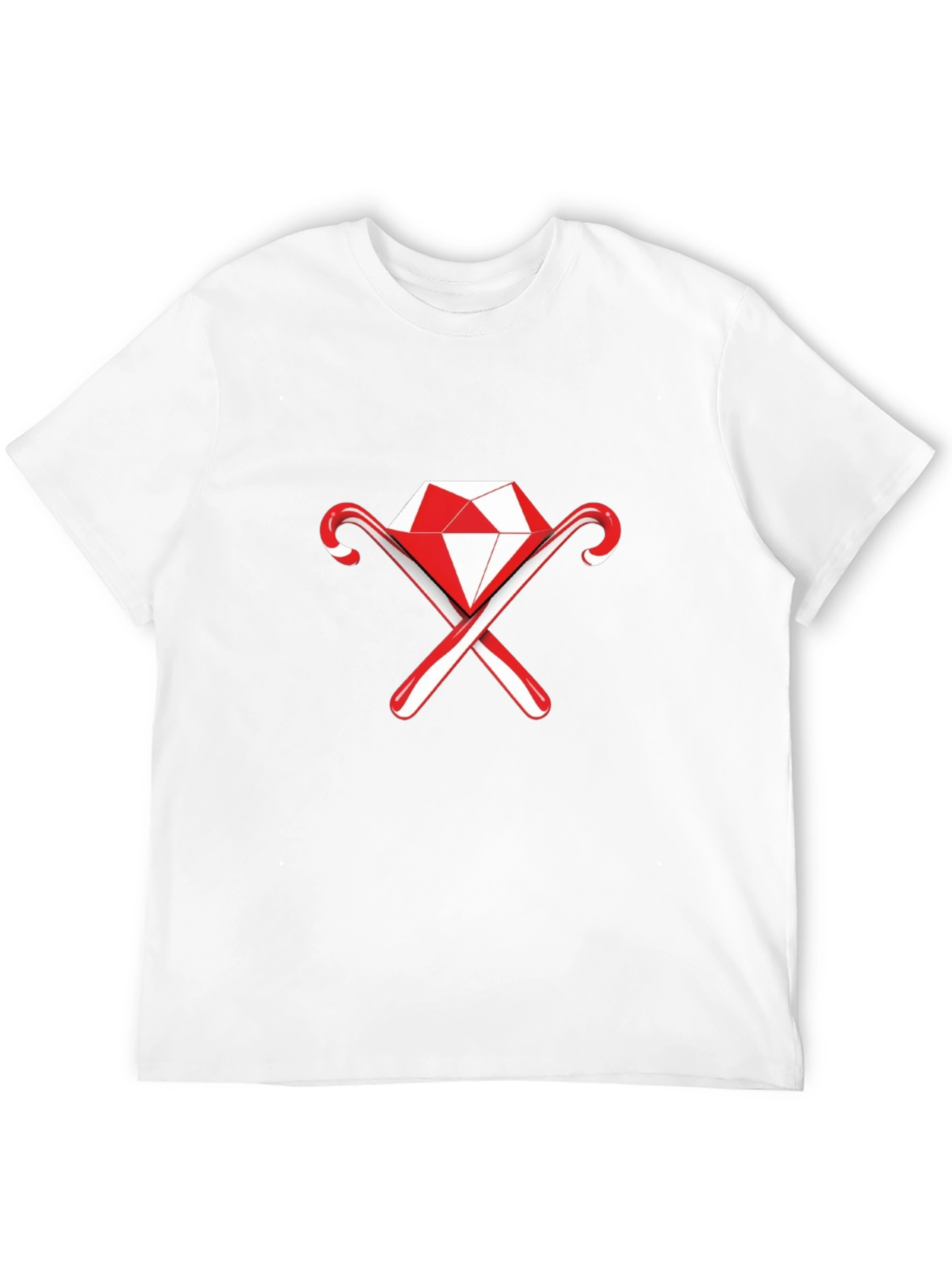 Diamond & Candy Cane Graphic Black Tee