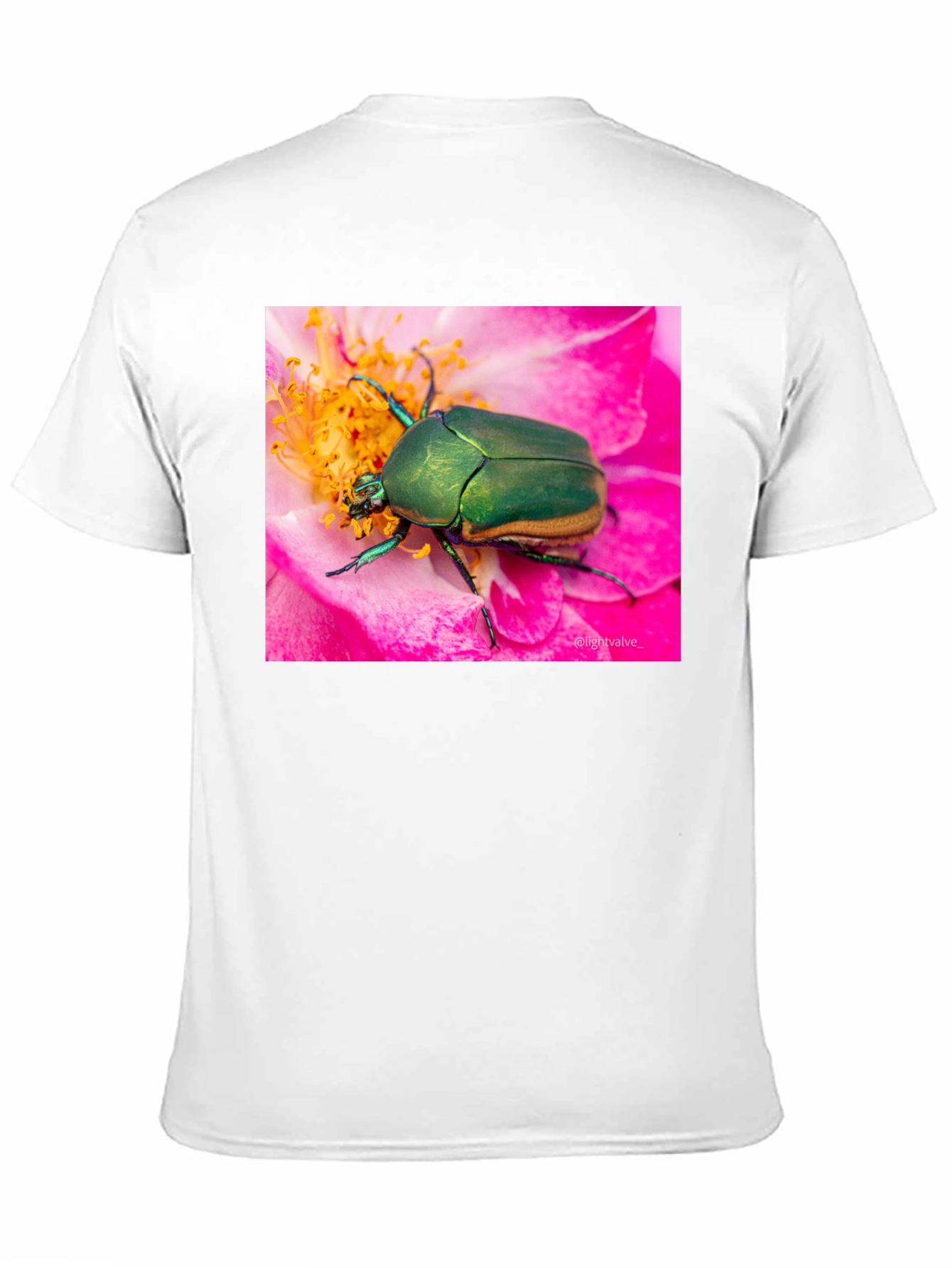 Green Beetle on Flower Graphic T-Shirt