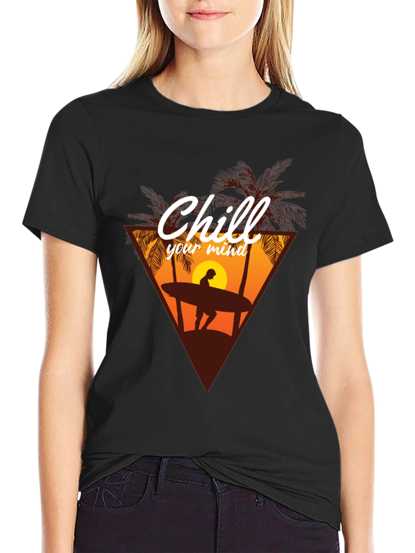 Chill Your Mind Black Graphic Tee