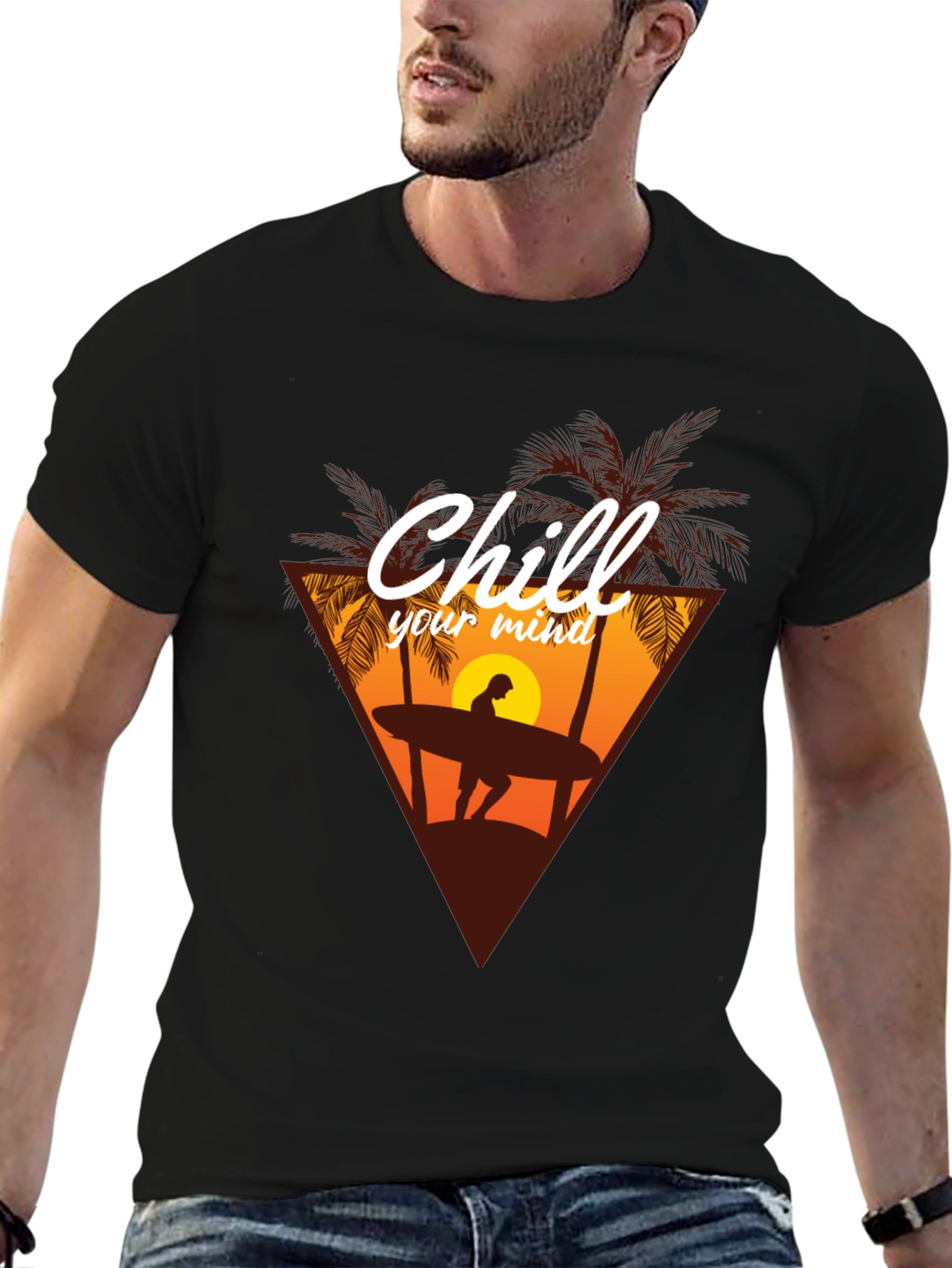 Chill Your Mind Black Graphic Tee