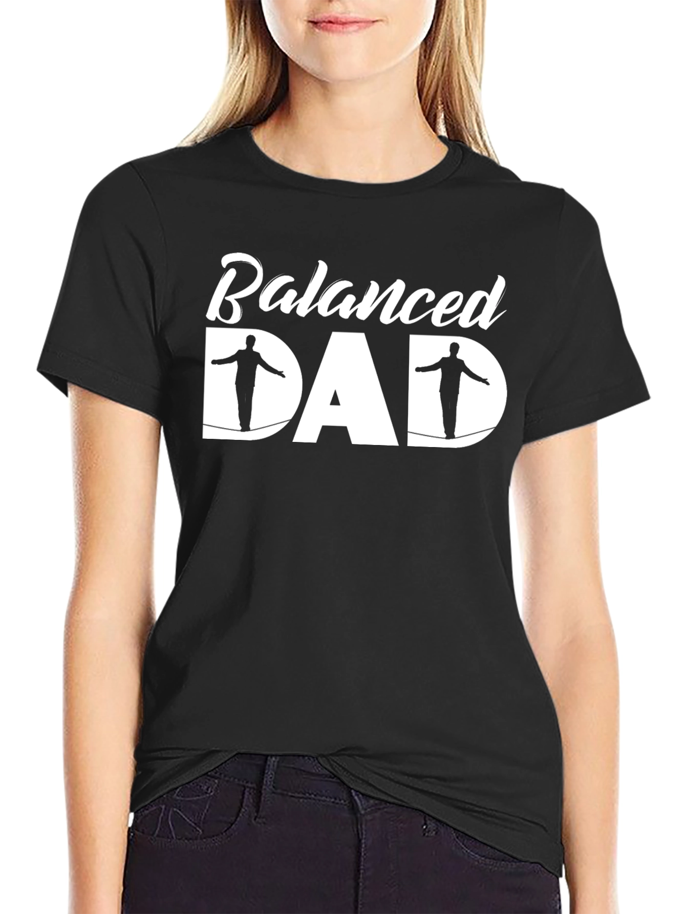 Balanced Dad Graphic Tee - Black Cotton T-Shirt