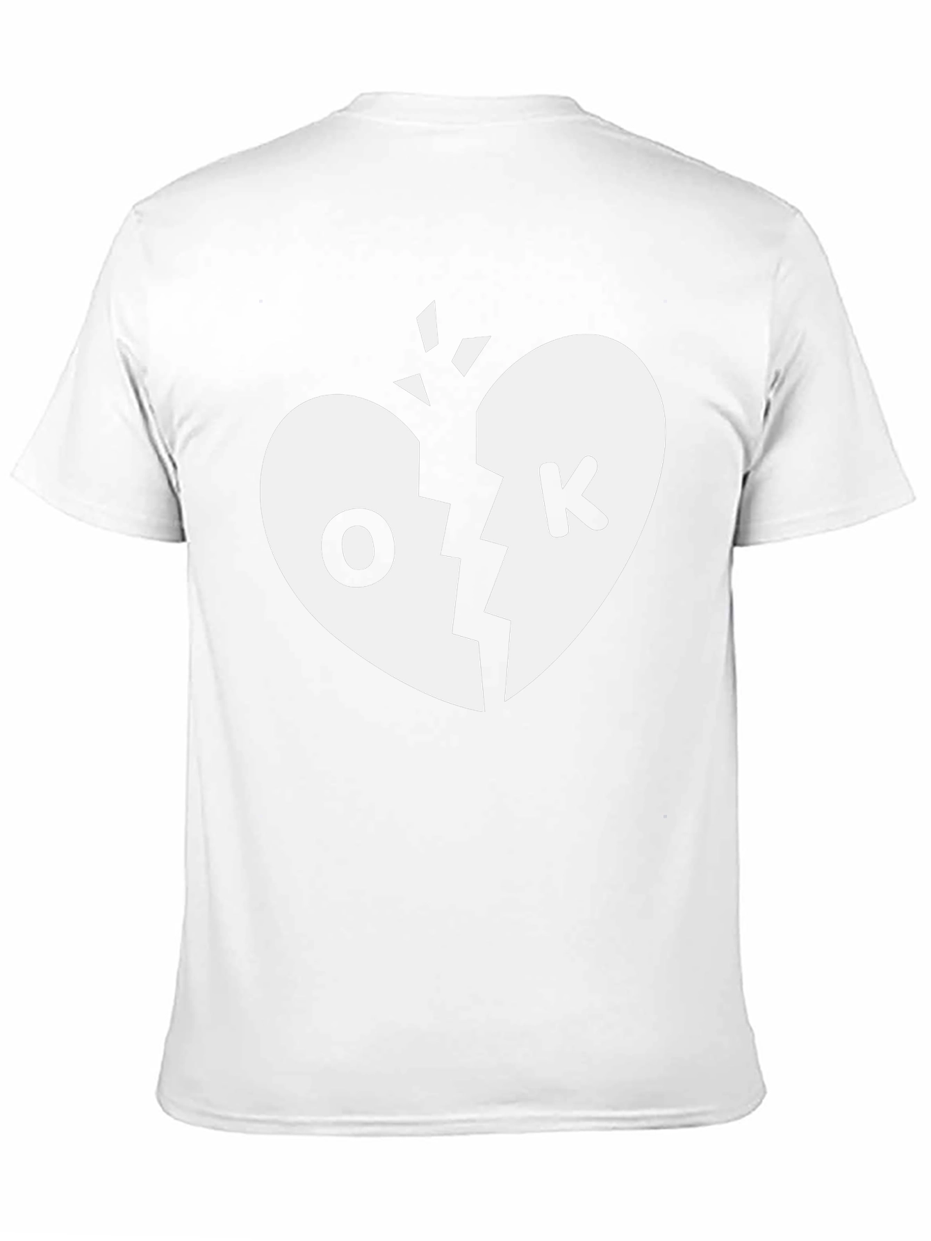 Broken Heart OK Graphic Tee - Black Cotton T-Shirt