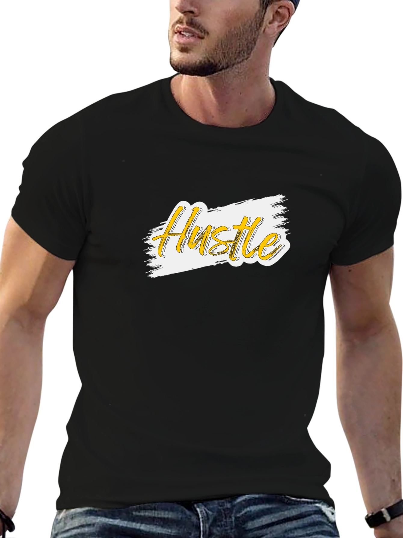 Hustle Graphic Print Black T-Shirt