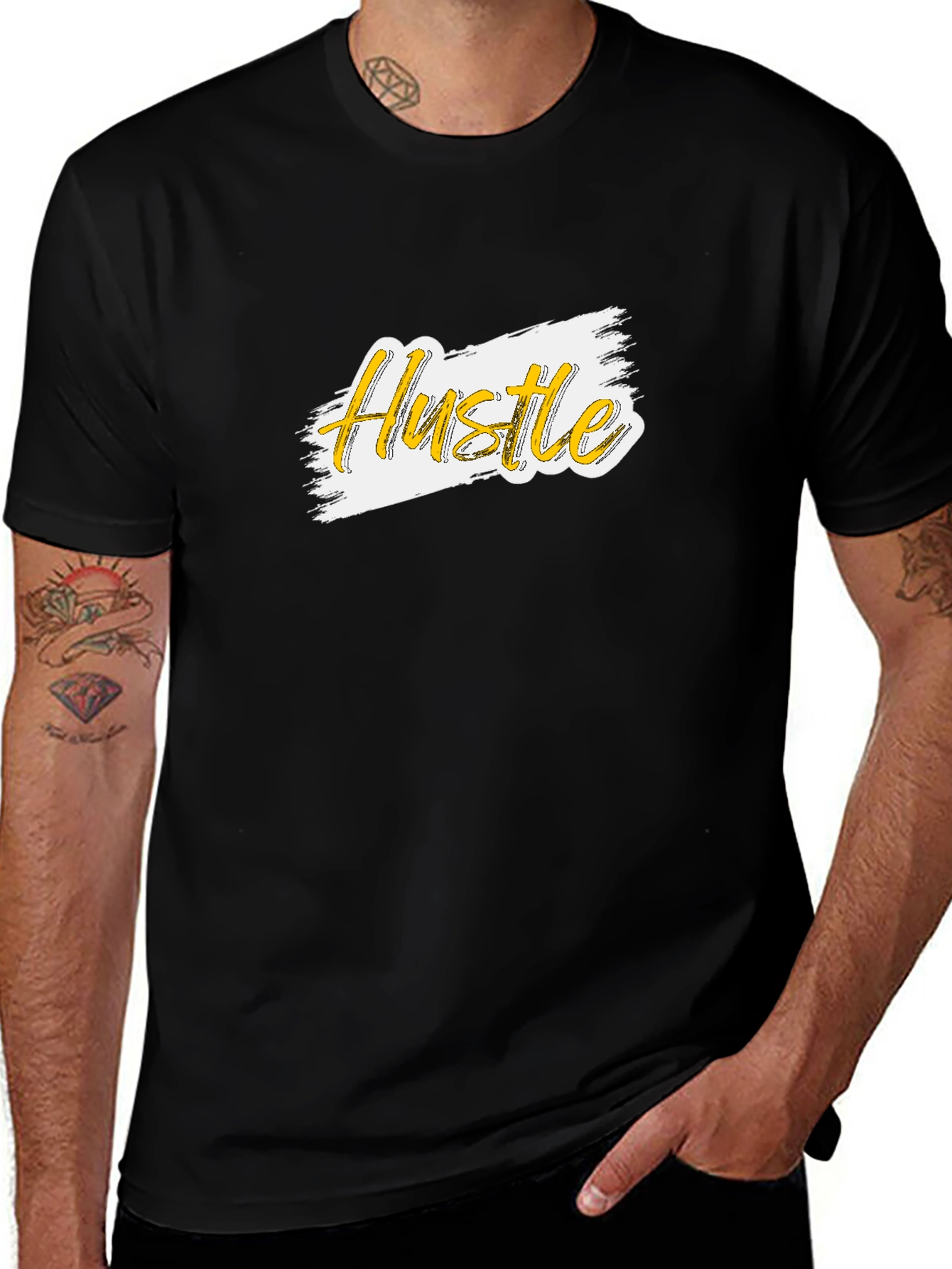 Hustle Graphic Print Black T-Shirt