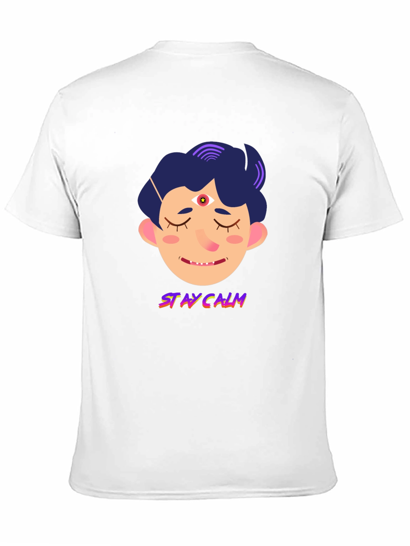 Stay Calm Graphic Tee - Relaxed Fit Black T-Shirt