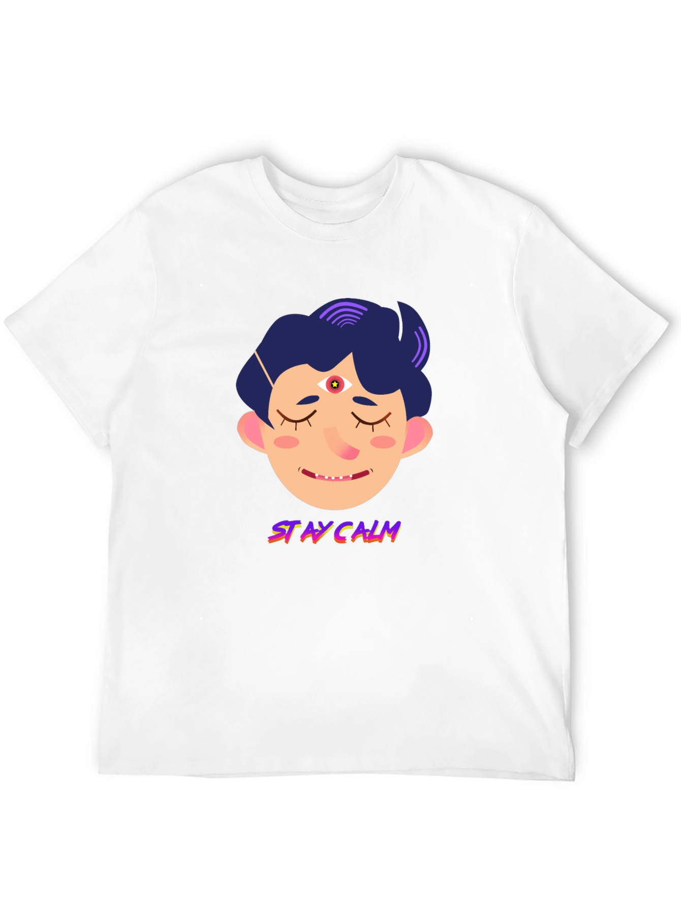 Stay Calm Graphic Tee - Relaxed Fit Black T-Shirt