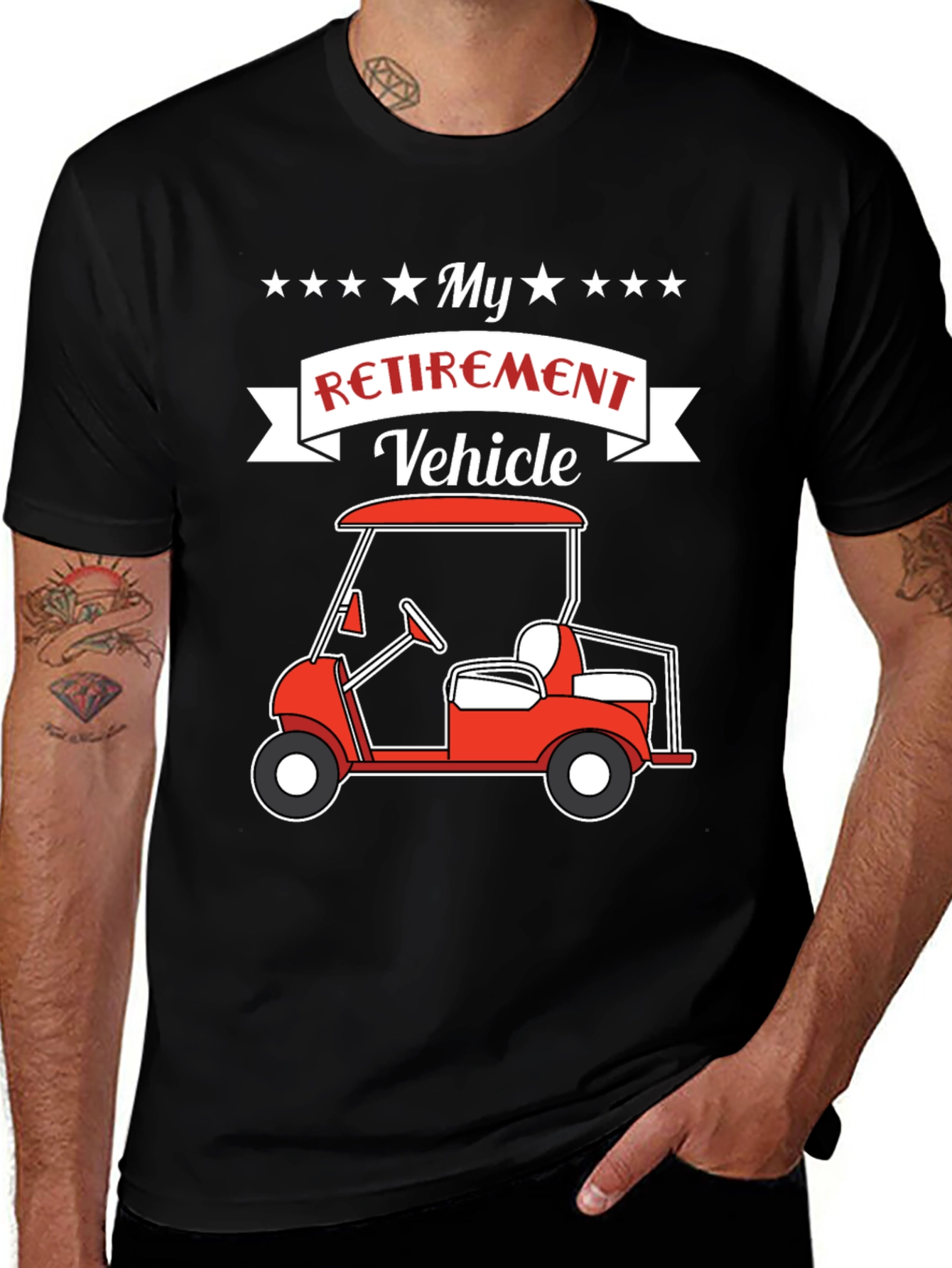 My Retirement Vehicle T-Shirt - Golf Cart Design