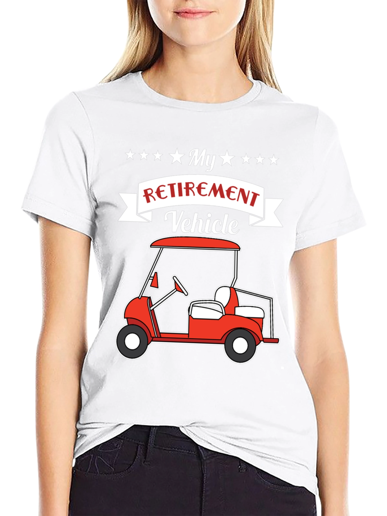 My Retirement Vehicle T-Shirt - Golf Cart Design