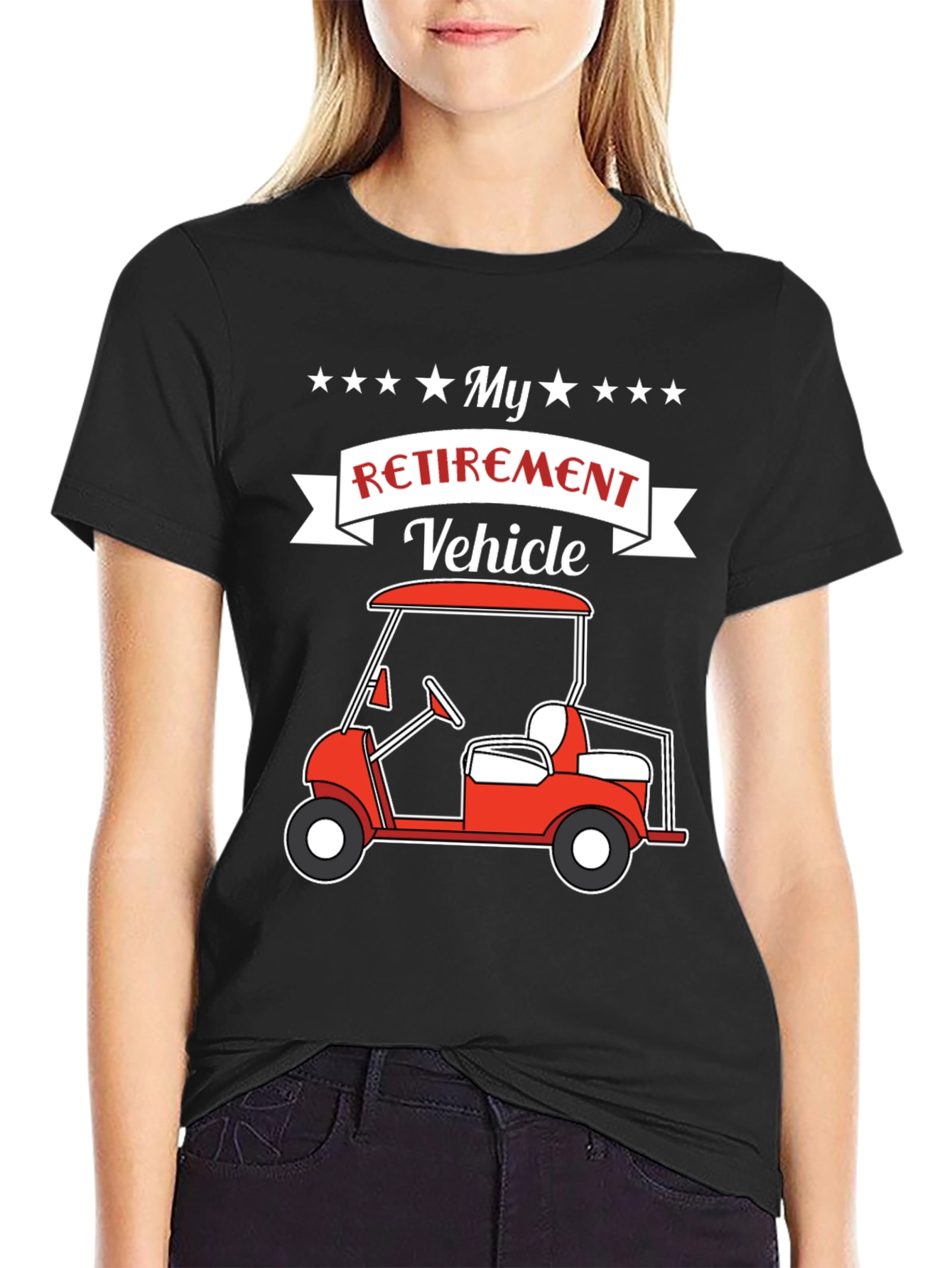My Retirement Vehicle T-Shirt - Golf Cart Design