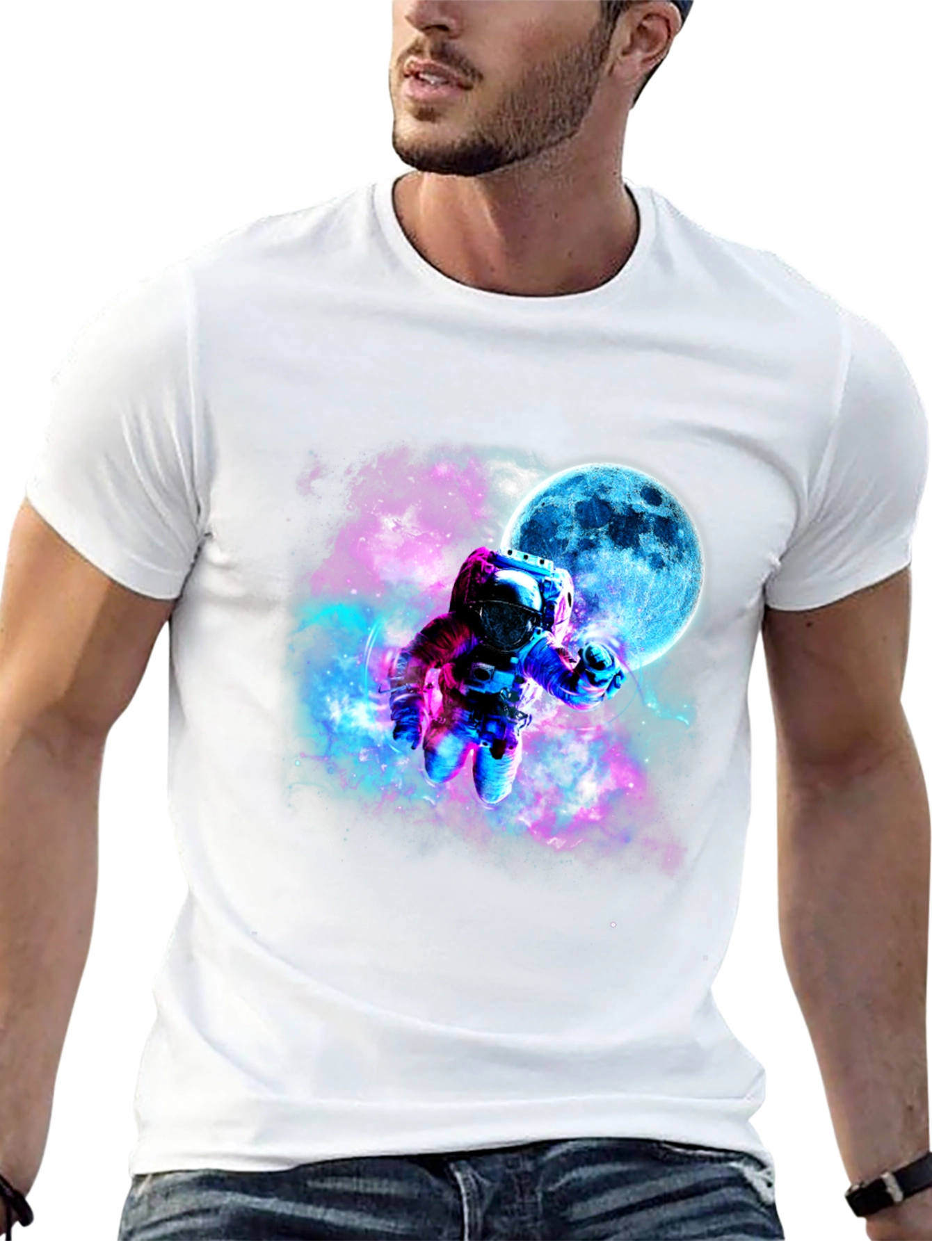Astronaut Galaxy Black T-Shirt