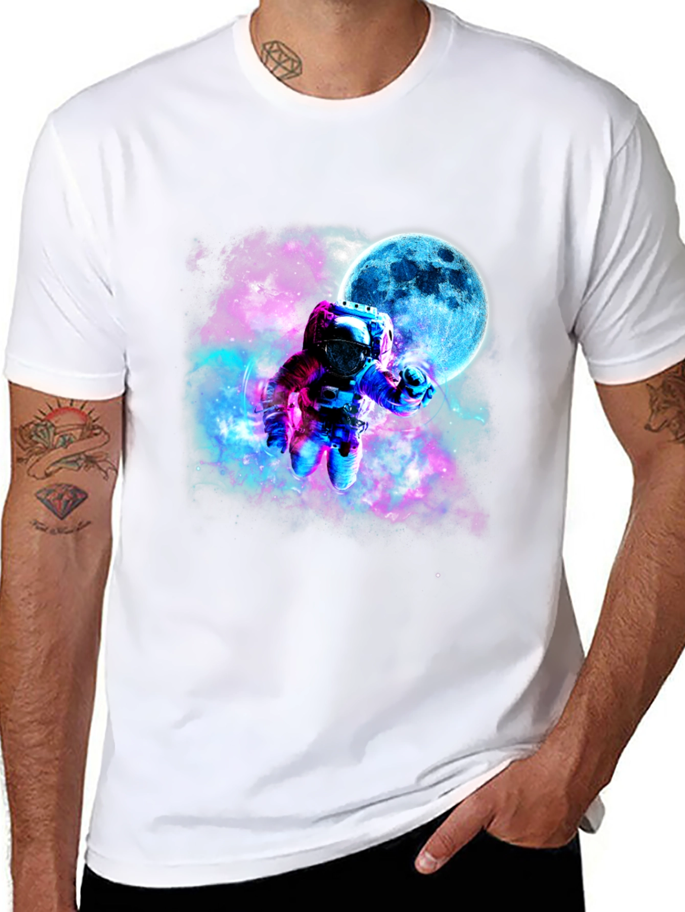 Astronaut Galaxy Black T-Shirt