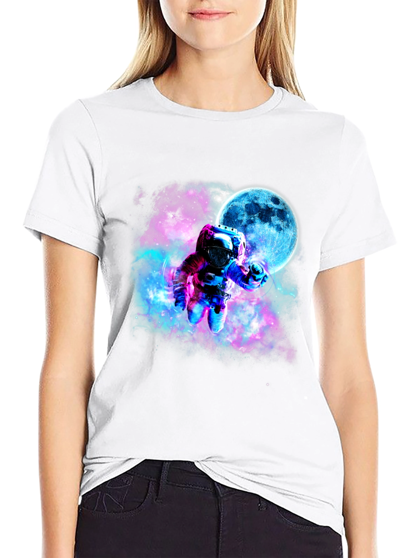 Astronaut Galaxy Black T-Shirt