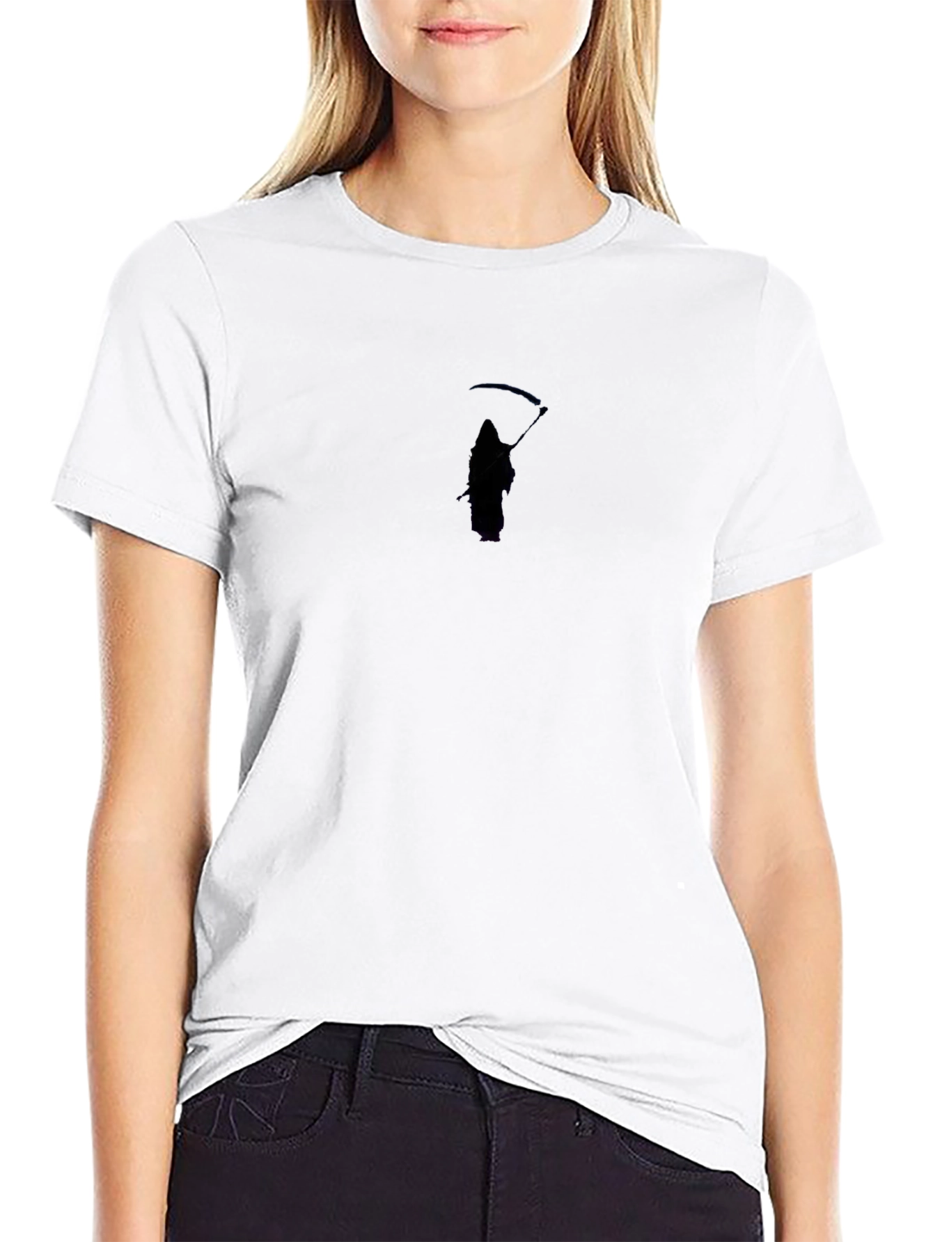 Grim Reaper Graphic Tee - Black Cotton Casual T-Shirt