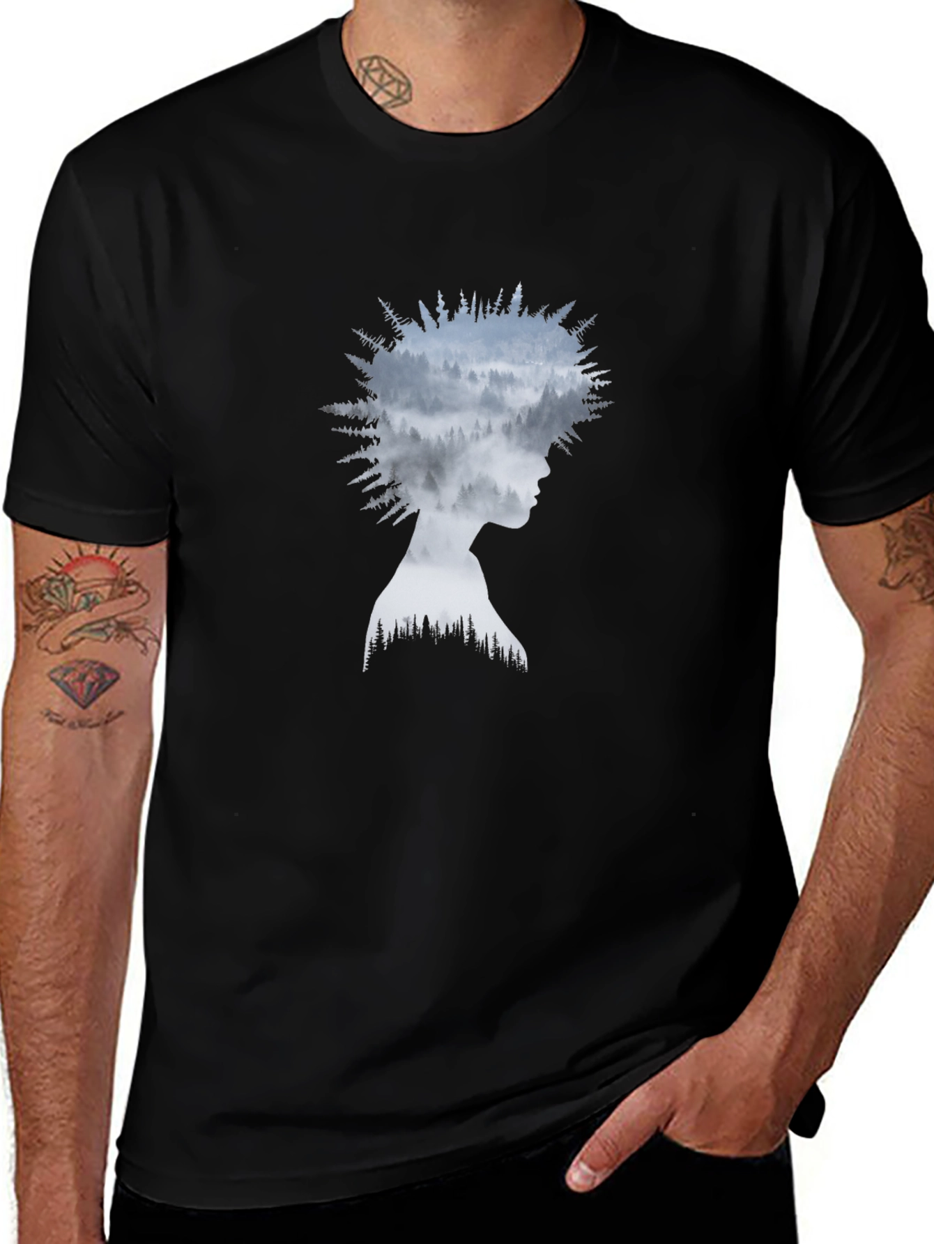 Nature Silhouette Graphic Tee - Stylish Unisex Fit