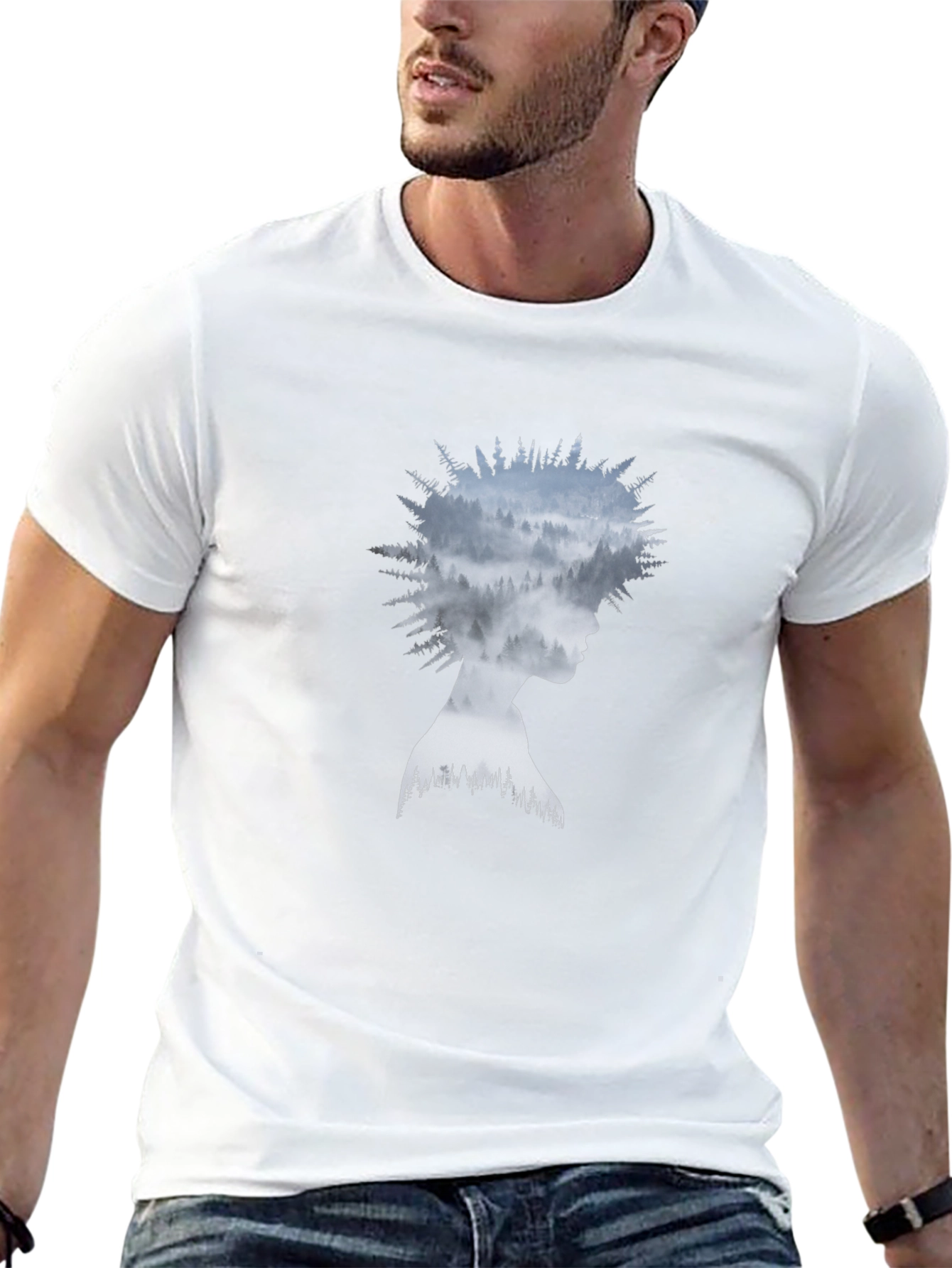 Nature Silhouette Graphic Tee - Stylish Unisex Fit