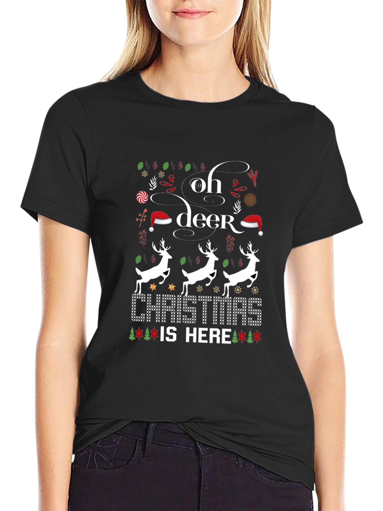 Oh Deer Christmas Is Here T-Shirt
