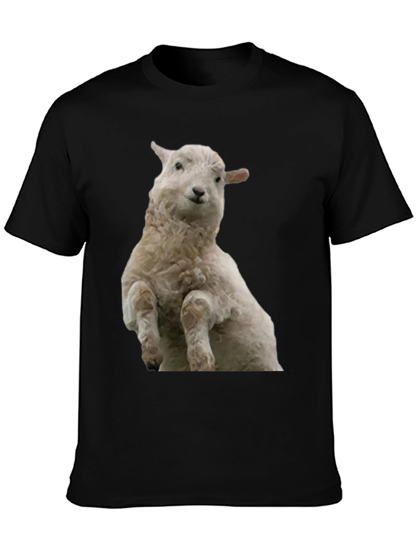 Black T-Shirt with Sheep Graphic
